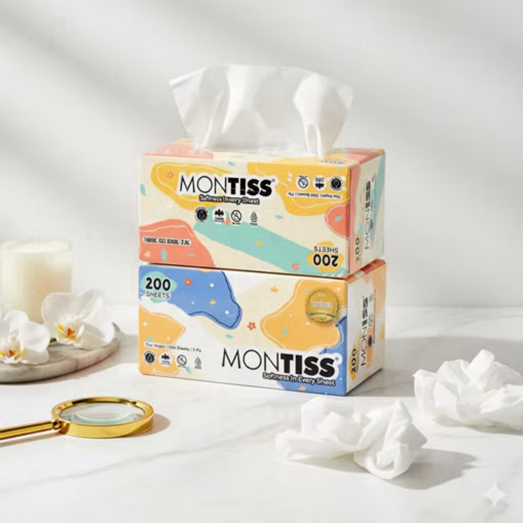 Montiss Facial Tissue 200 Sheet 2 Ply Lembut Dan Menyerap - tisu montiss 200 sheet