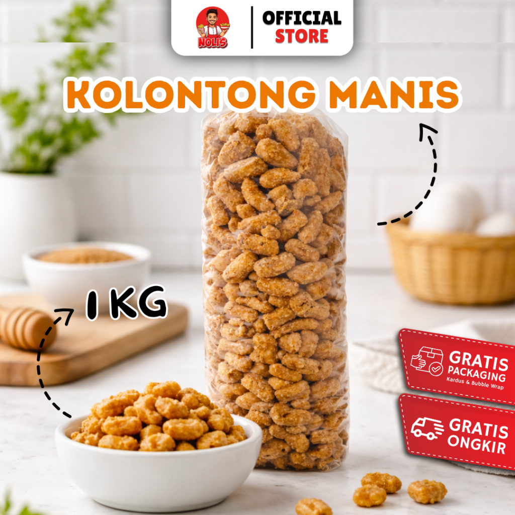 1kg - Kelontong Opak ketan Manis gula merah / Kolontong Manis Khas Tasikmalaya // Grosir Nolis Snack