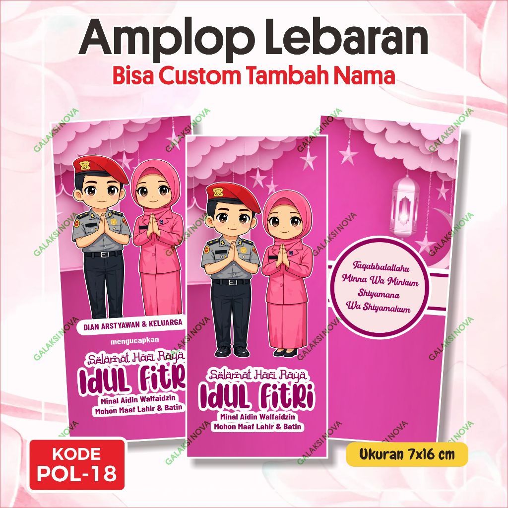 POL.18 - Amplop Idul Fitri Bhayangkari Polri Polisi RESKRIM RESERSE | Amplop Lebaran Custom | Amplop