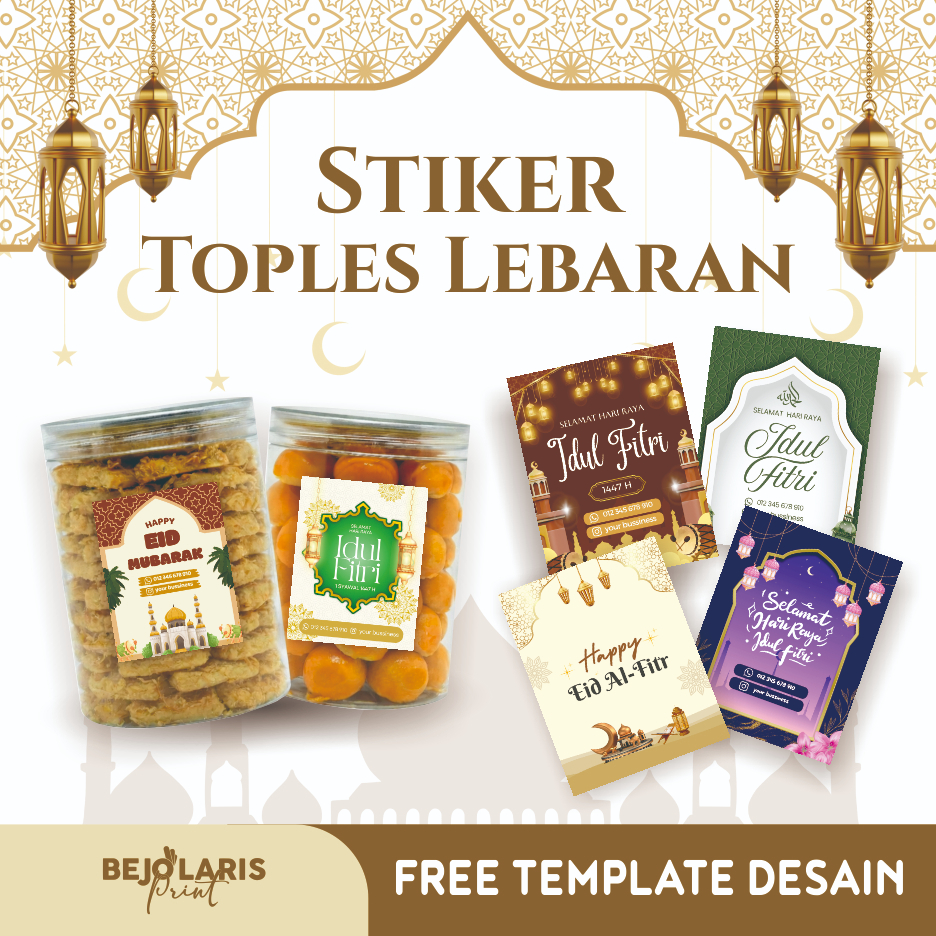 Sticker Toples Lebaran Sticker Toples Idul Fitri Stiker Toples Kue Kering Label Toples Idul Fitri