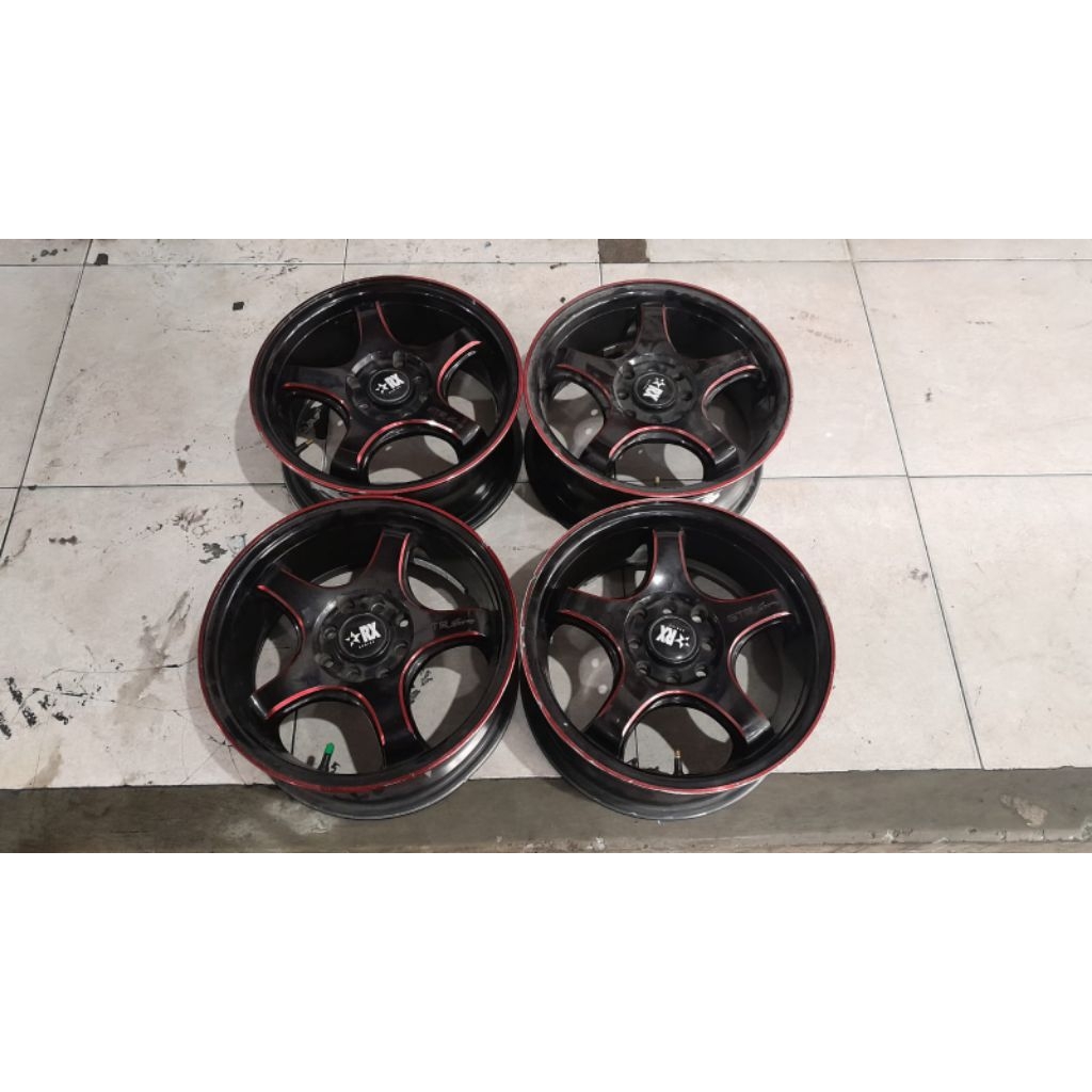 Velg bekas mobil racing jf ring 15 lebar 6.5 et 45 baut 4x100 velg only