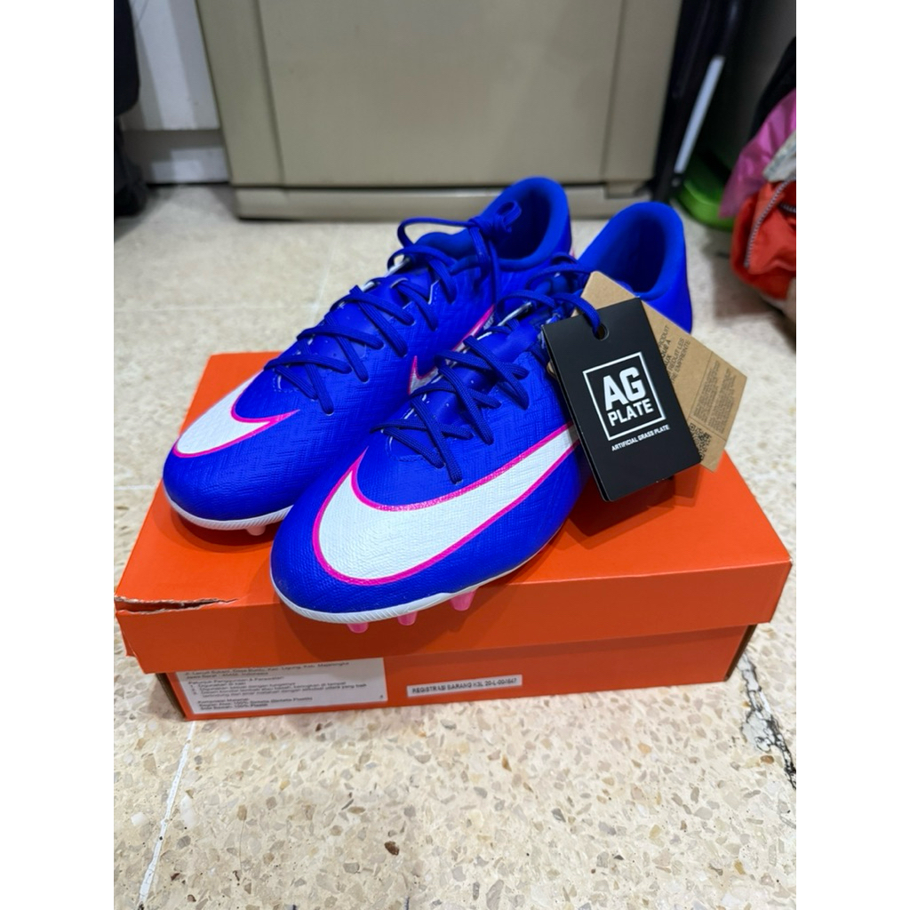 Sepatu Bola Mercurial Vapor 16 Academy AG Blue 100% Original Size 43 Second Like New Mini Soccer