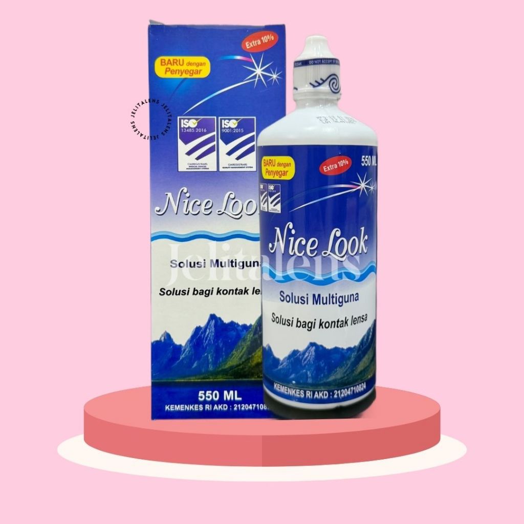 Cairan Pembersih Softlens Nice Look 550ml / Cairan Soflens Nice Look 550ml / Air Softlens Nice Look 