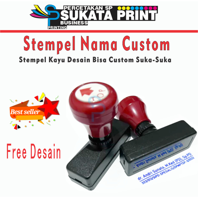 Cetak stempel nama dokter | Stempel nama perawat custom | Stempel nama dan nip | Stempel Nama Custom