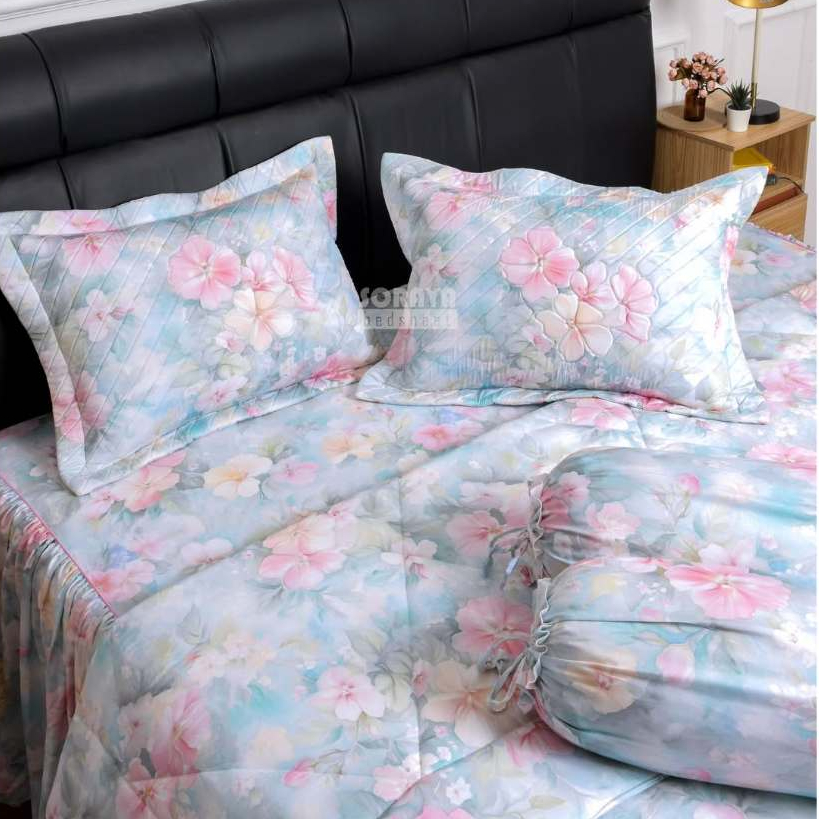 Soraya Bedsheet Set Bedcover Rimple Katun Jepang Uk. 180x200x30cm