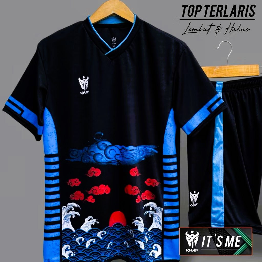 SETELAN BAJU BOLA 1 SET PAKAIAN OLAHRAGA PRIA WANITA BAJU KAOS BADMINTON LINING BULUTANGKIS VOLLY FU