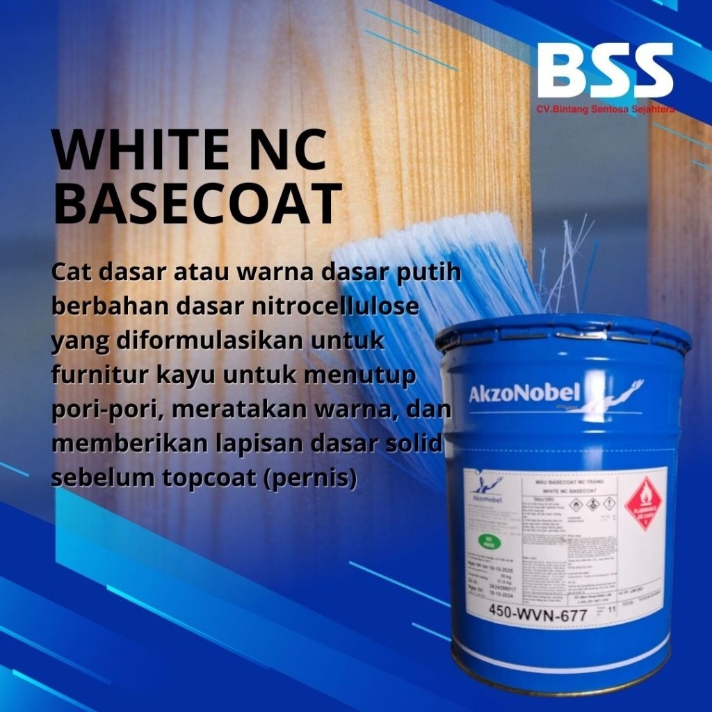 Cat Kayu White NC Basecoat Cat Dasar Warna Dasar Putih Kayu Furniture Tahan Lama 20Kg