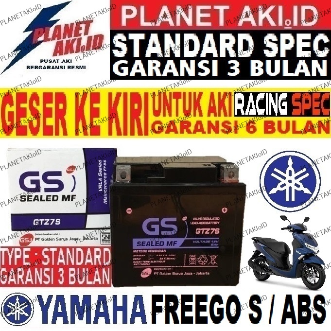 Aki Motor Yamaha Freego S ABS Version GTZ7S Accu Kering MF