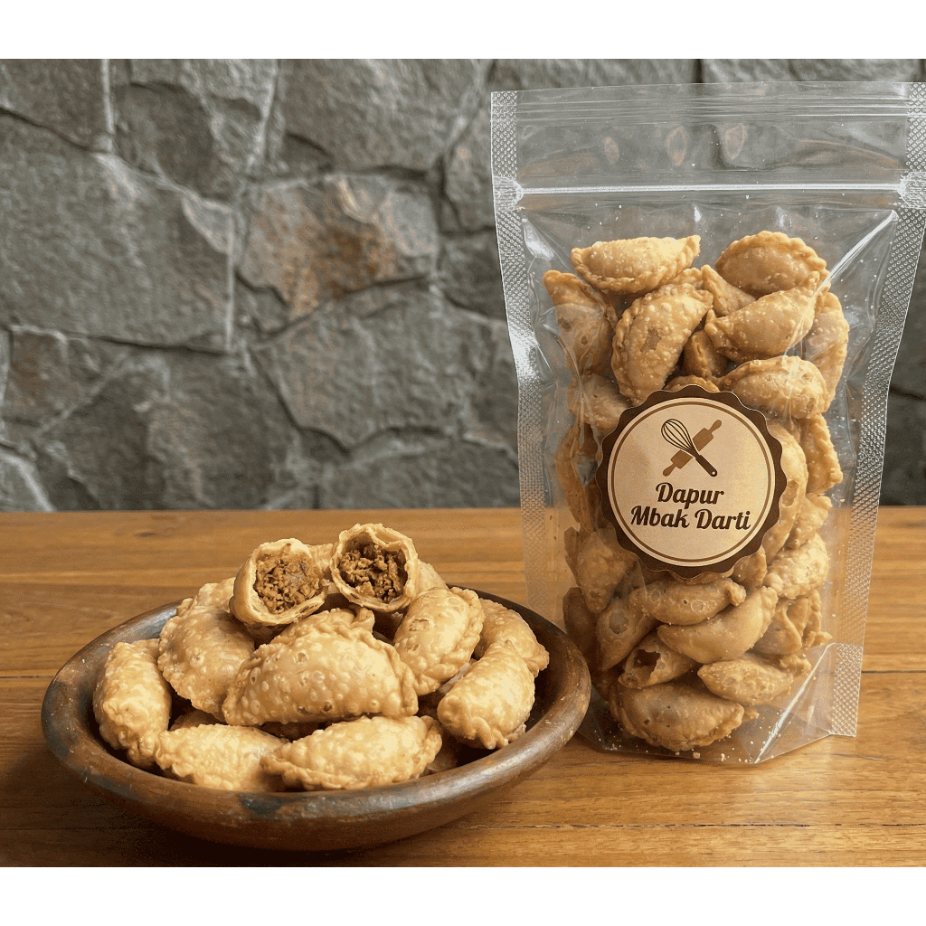 Pastel Mini Abon Sapi Asli Super Renyah Premium 500gr 250gr - Kue Bawang Isi Abon Kering Gurih - Cem