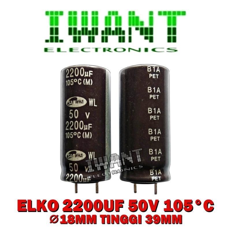 2200UF50V KAPASITOR ELKO 2200UF 50V 105°C SAMWHA CAPASITOR ELCO 2200UF 50VOLT ELCO 50V 2200UF