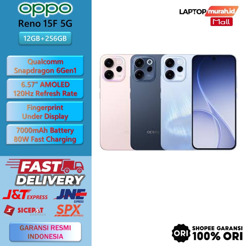 OPPO RENO 15 F 5G 12GB 256GB -  BARU & GARANSI RESMI