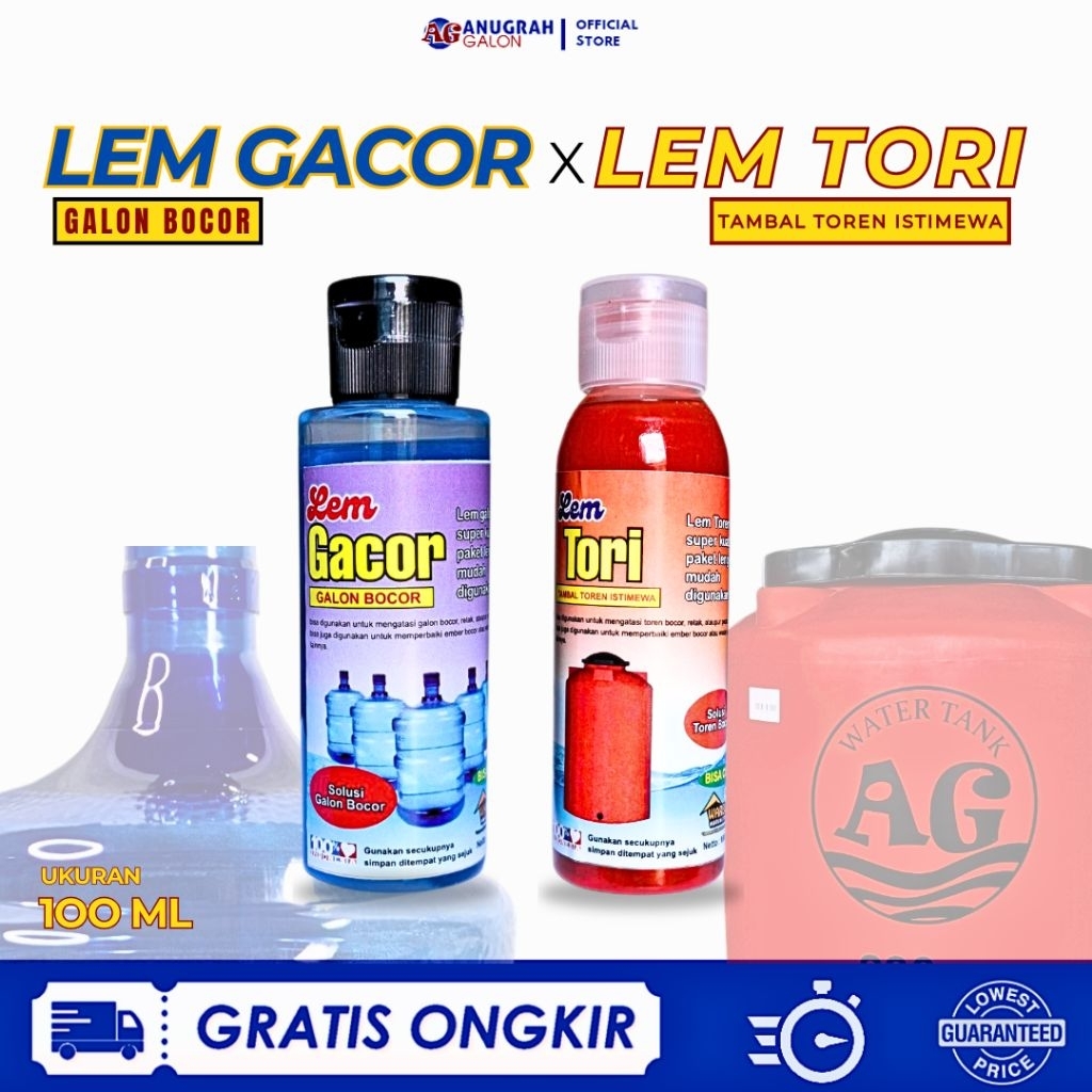 Lem Toren & Galon Berkualitas Super Kuat Mengatasi Kebocoran pada Tandon Air Kemasan 100ml