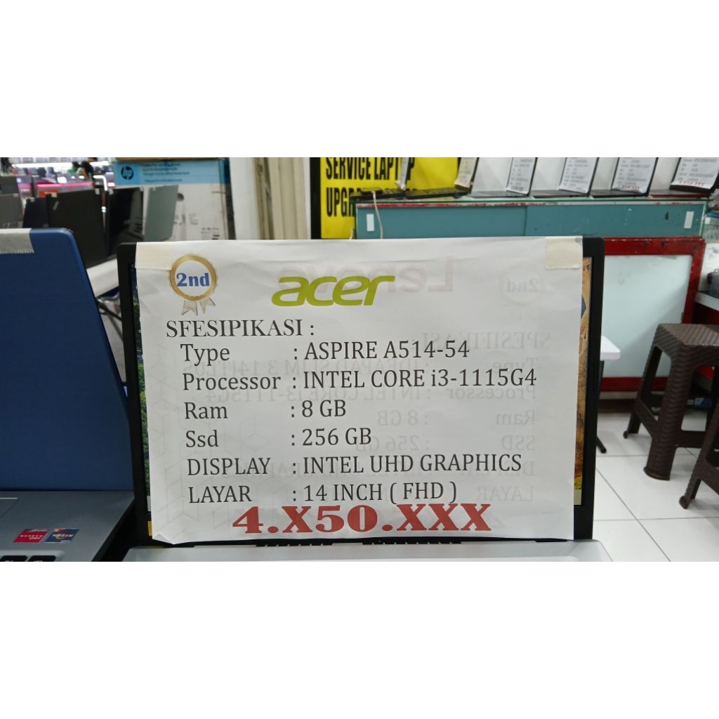 [PROMO RAMADHAN] ACER ASPIRE 5 A514-54 INTEL CORE i3-1115G4 RAM 8GB SSD 256GB