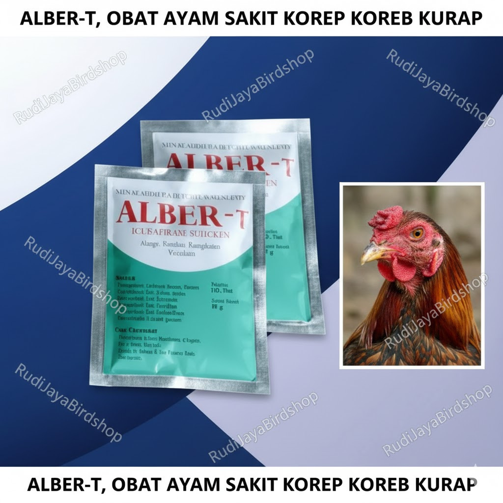 SALEP ALBERT-T 1 SACHET ALBERT OBAT AYAM SAKIT KOREP KURAB KOREB WAJAH BURAS PUTIH INFEKSI JAMUR