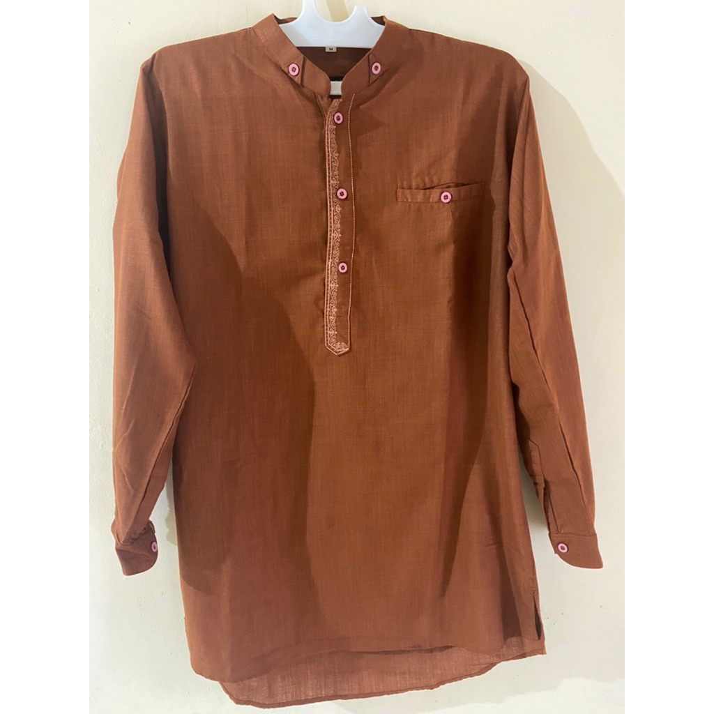 Baju Koko pria dewasa warna Coklat Bata