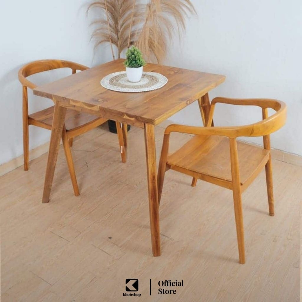 SET KURSI TERAS MINIMALIS KAYU JATI KURSI MAKAN CAFE SET MEJA MAKAN MINIMALIS 2 KURSI