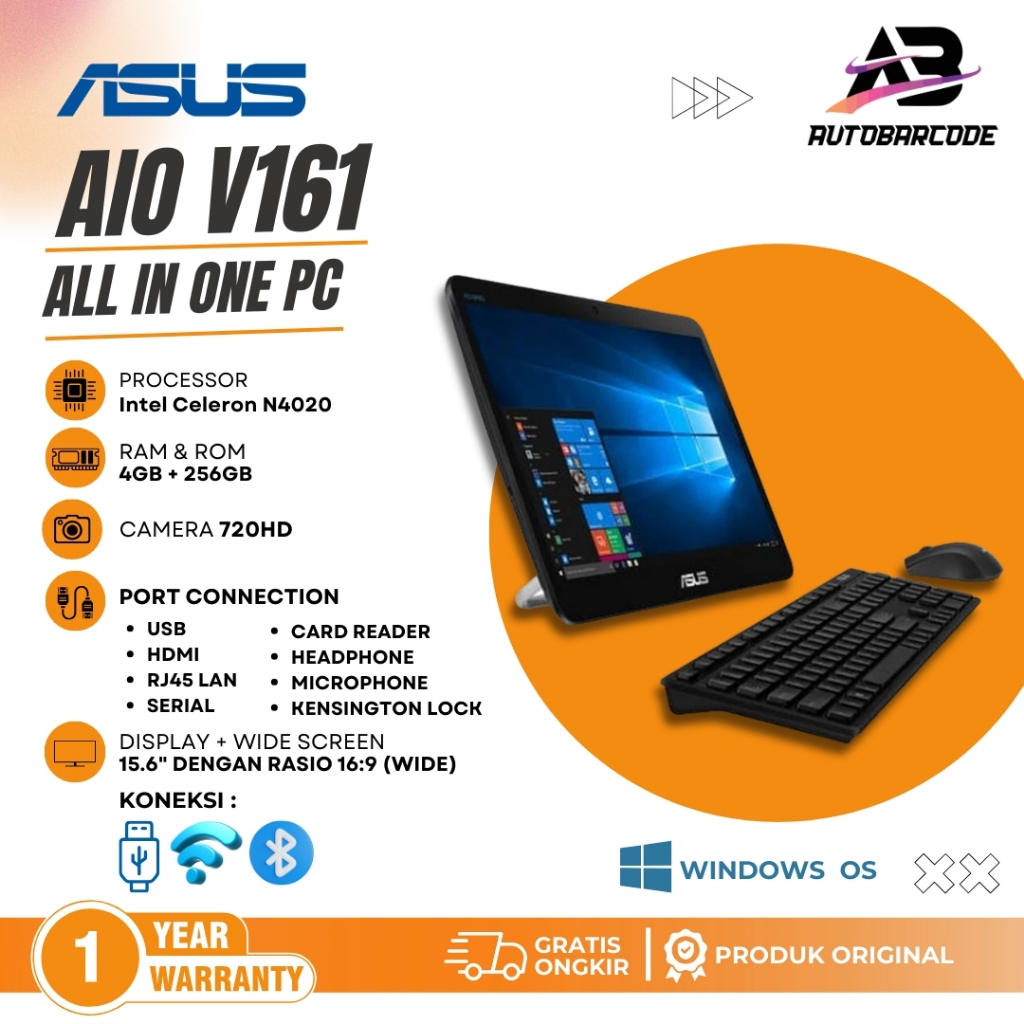 ALL IN ONE PC AIO ASUS V161 15.6  TOUCHSCREEN N4000