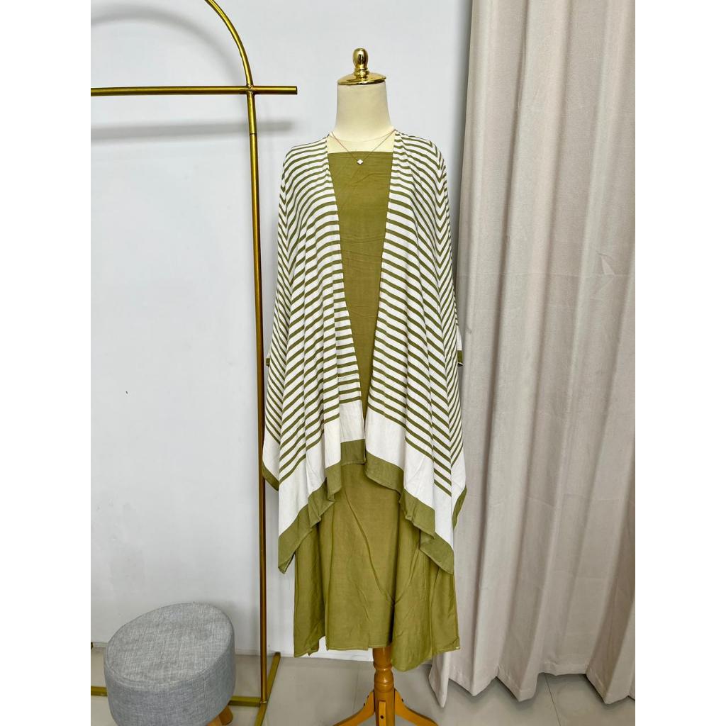 SET DRESS + OUTER WANITA KEKINIAN TERBARU VIRAL CANTIK MURAH / BAJU LEBARAN WANITA /SETROK SETCEL LE