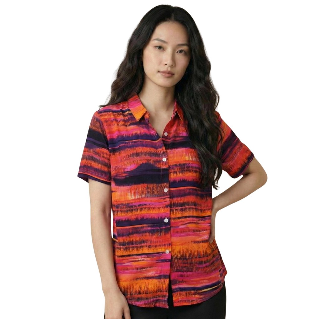 Kemeja Pantai UNISEX Pria Wanita Lengan Pendek Original Premium Pakaian Branded Sisa Ekspor