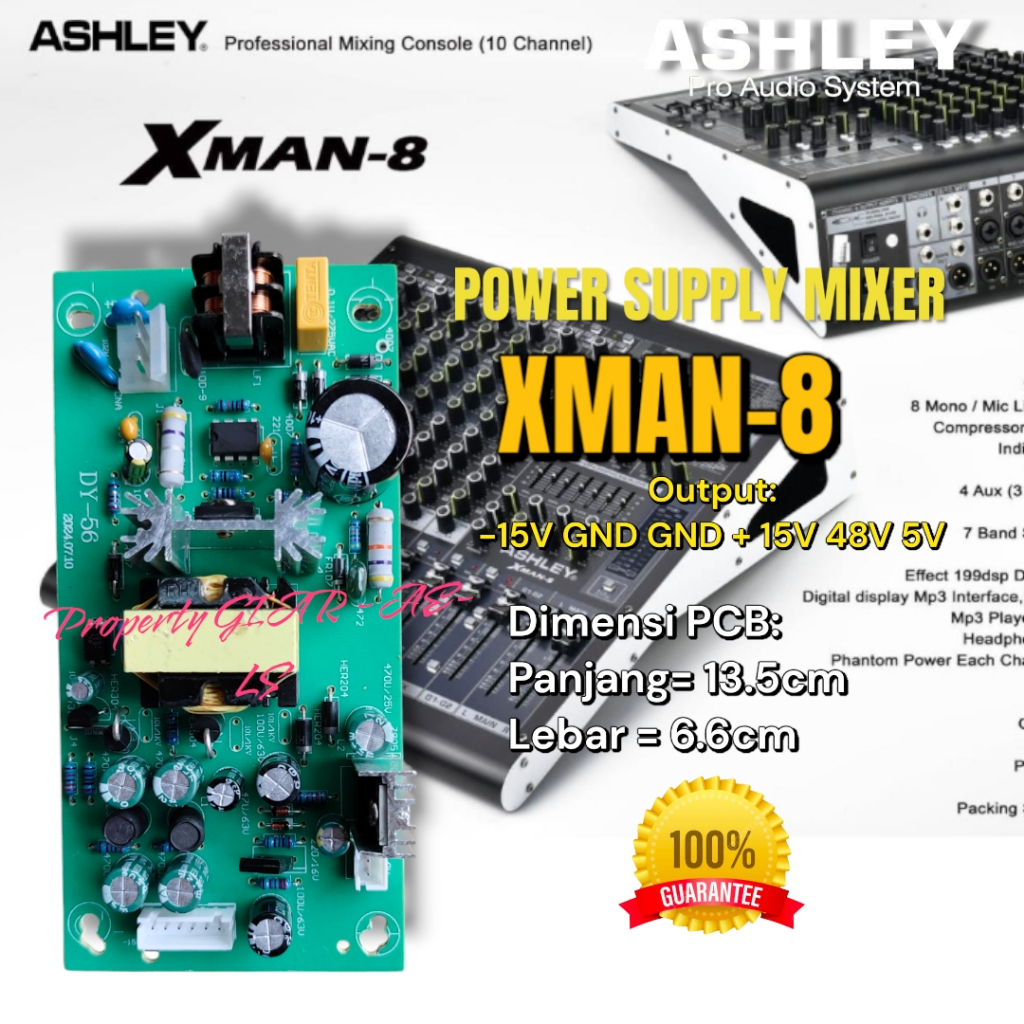 POWER SUPPLY MIXER ASHLEY XMAN 8 XMAN8 XMAN-8