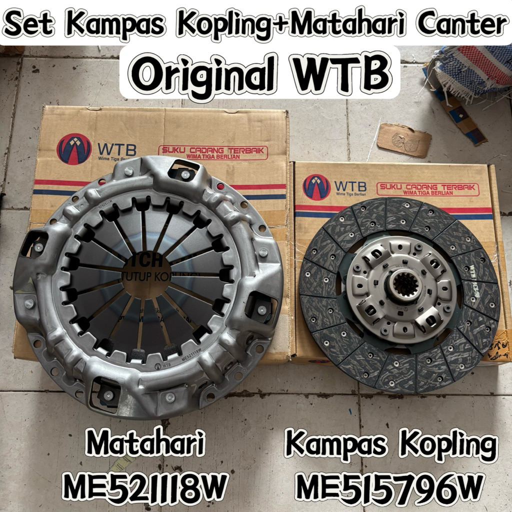 Set Matahari Canter + Kampas Kopling Canter Original WTB Clutch Cover ME521118W Clutch Disc ME515796