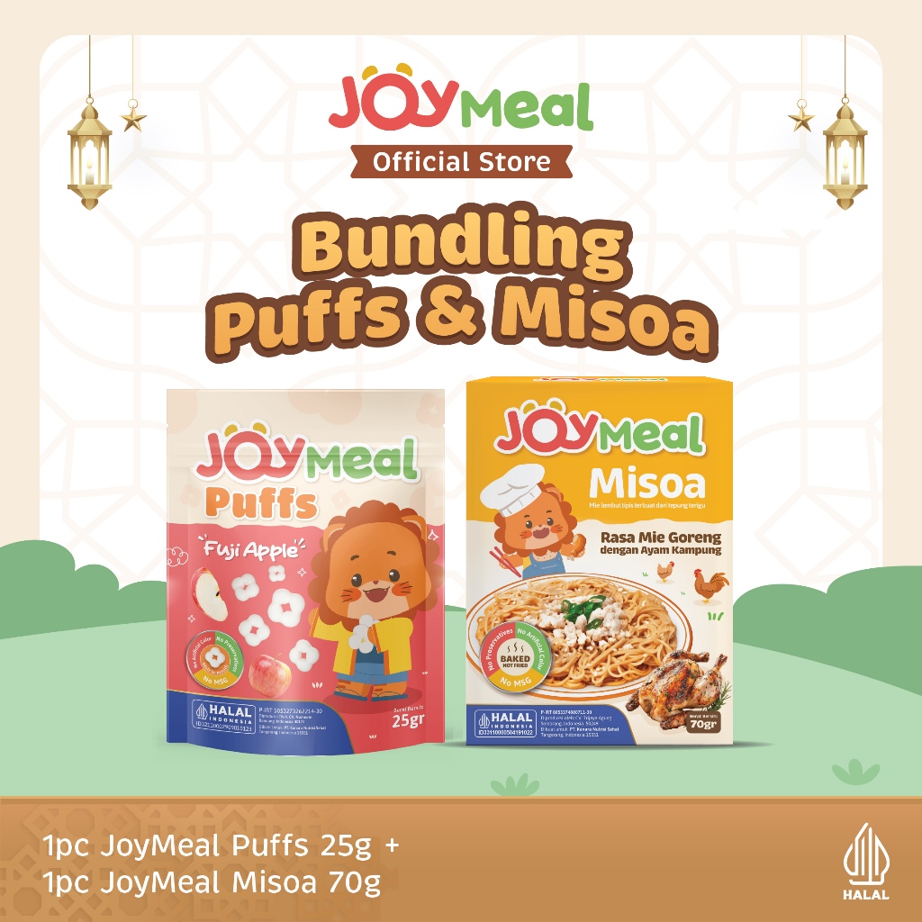 JoyMeal Misoa x Puffs | Misoa Mie Goreng dan Kuah Kaldu 70 gr + Puffs Snack Anak 25 gr