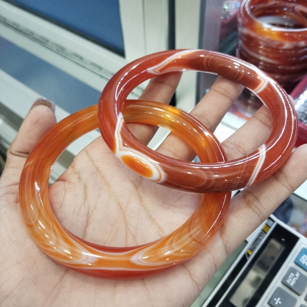 Gelang Bangle Batu Akik Manau Sulaiman Pipa