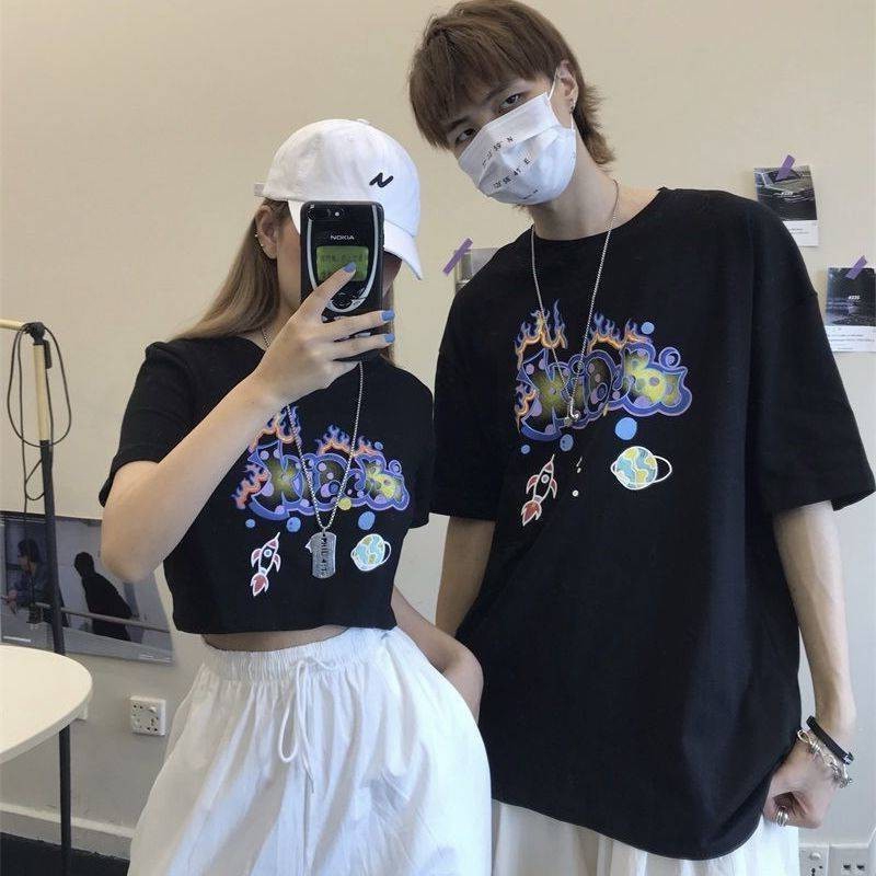 Kaos Couple Crop Tee XIDUBI Tulisan Keren Kembaran Bareng Pasangan