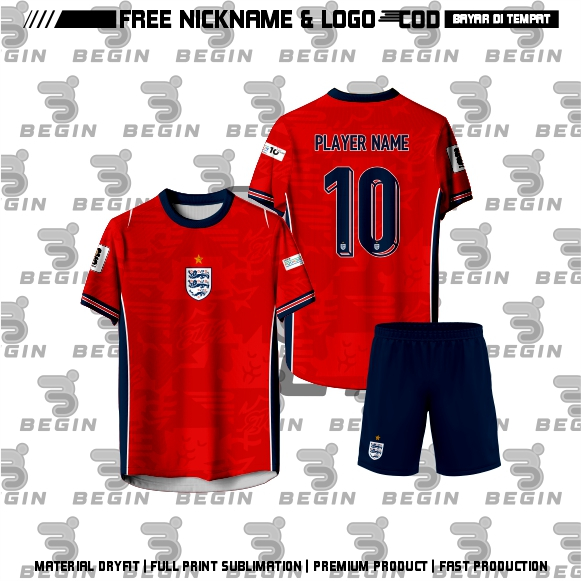 Jersey Timnas Inggris Away Fantasy Pildun 2026 Full Printing Gratis Pasang Nama Dan No Punggung