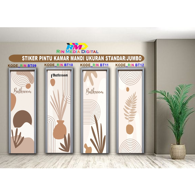 Stiker pintu kamar mandi/ Pintu wc/stiker toilet/UKURAN STANDAR/JUMBO KODE RIN BT09-12