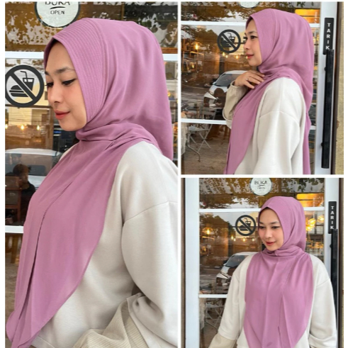 Zinnia HIJAB Hoodie Instan Polos Ceruty Premium 2 layer, Hijab Harian Daily, Kerudung, Jilbab Instan