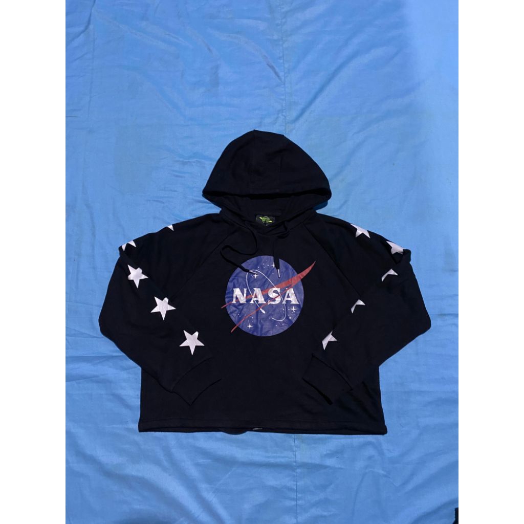 Hoodie Crop Nasa Big Logo
