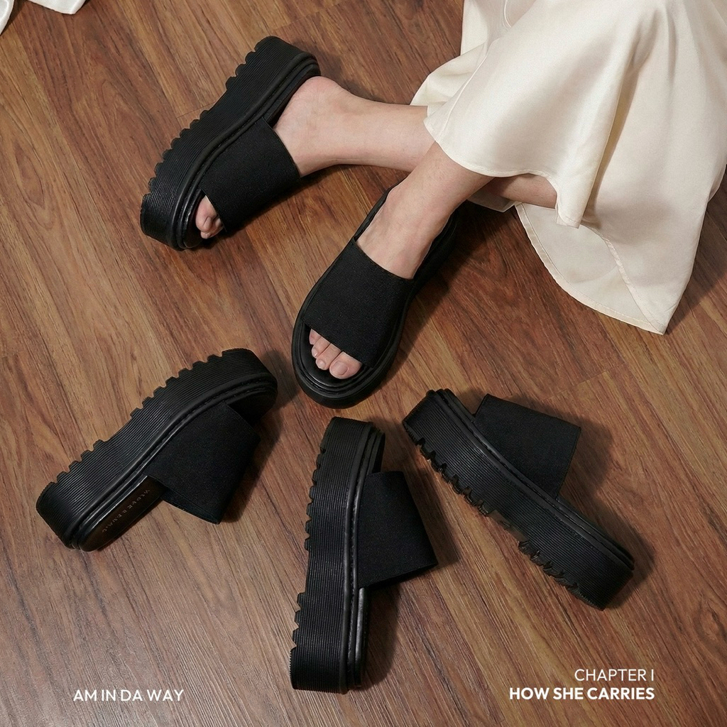 Aminda Arana Sandal - Sendal Wanita Platform Elastis Fleksibel Nyaman Mewah