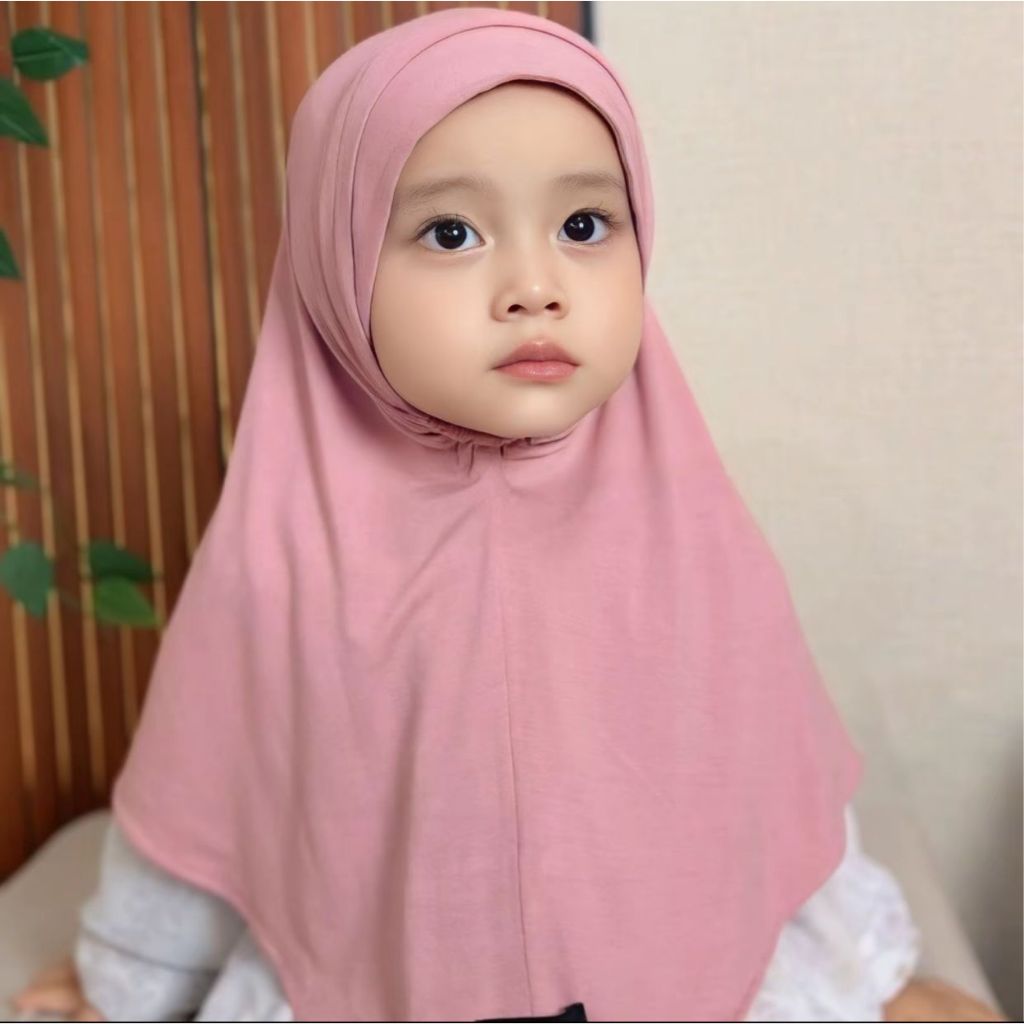 BERGO HIJAB DAGU KARET ANAK INSTAN/HIJAB BERGO ANAK INSTAN KAOS RAYON/HIJAB DAGU KARET ANAK