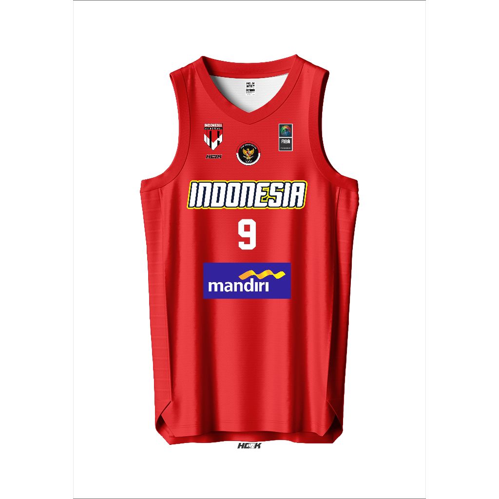 JERSEY BASKETBALL INDONESIA STELAN / JERSEY BASKET TIMNAS INDONESIA CUSTOM NOMOR