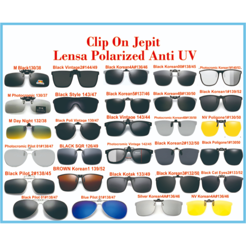 Kacamata Clip On/Klip on Flip Up Polarized Lenses