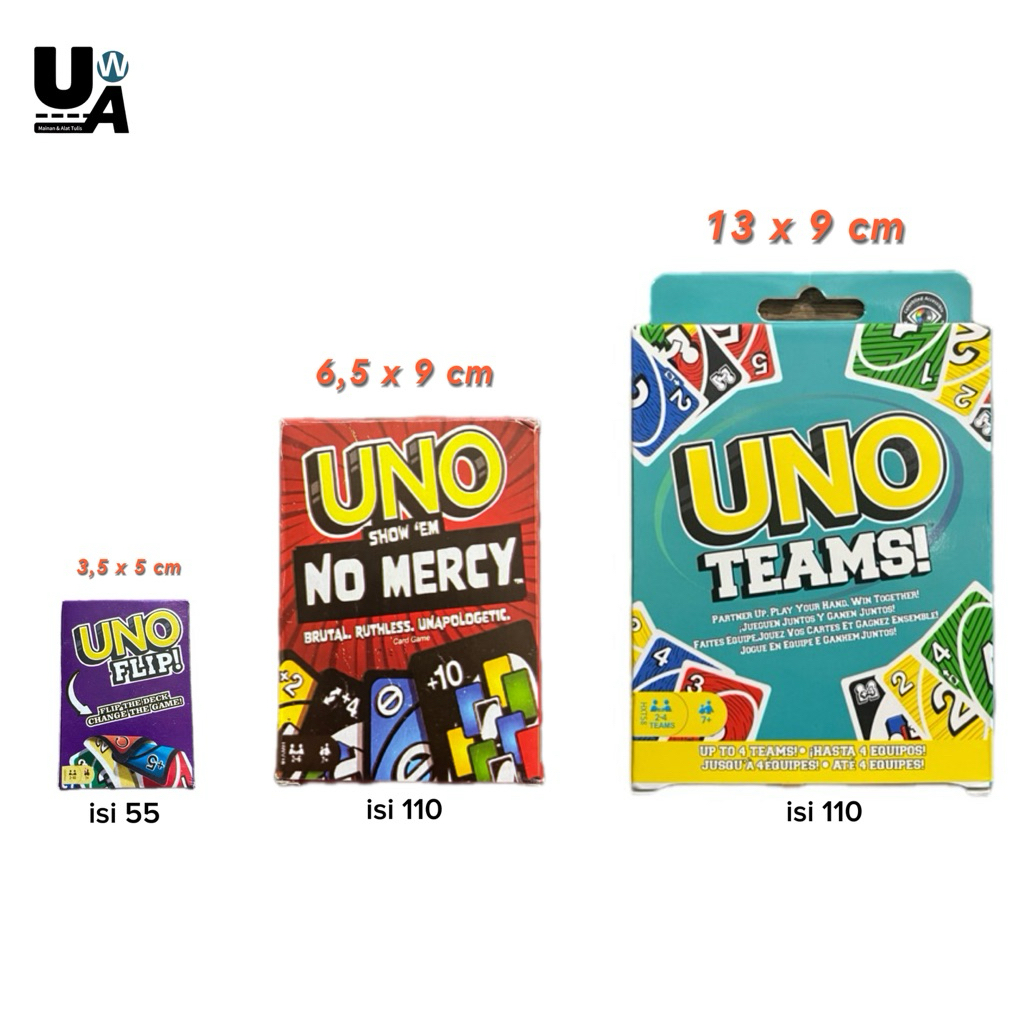 Kartu Uno - Teams /Dos /No Mercy /Flip /Flex /Phase 10 /OVN /WILD /ALL WILD /MineCraft /Sanrio /Mono