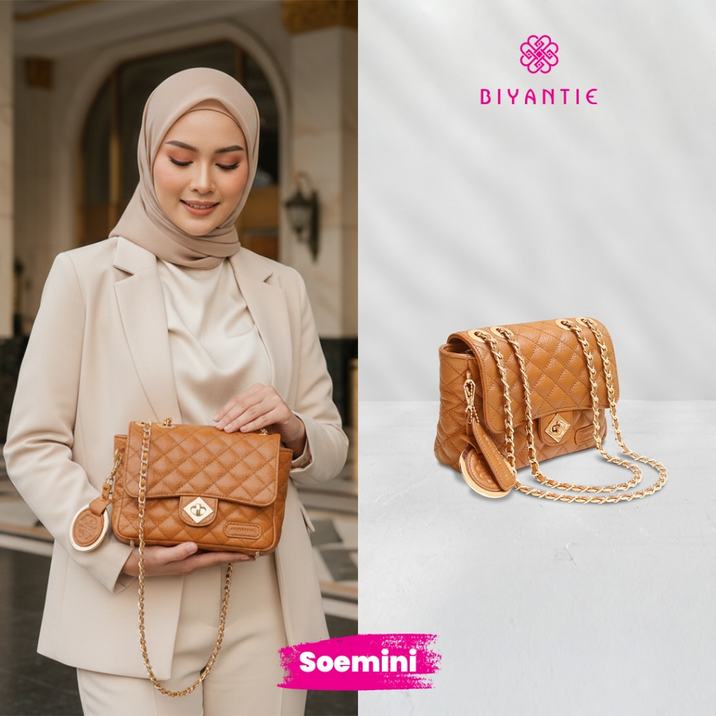 Biyantie Soemini Shoulder Bag Exclusive Handcrafted 100% Genuine Leather Luxury Adjustable Strap Bag