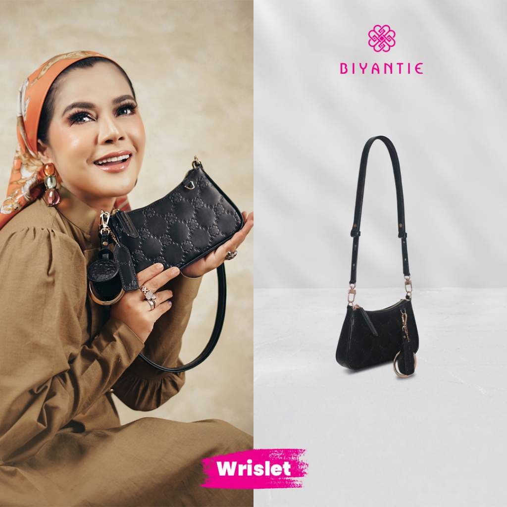 Biyantie Wristlet Sling Bag Exclusive Handcrafted 100% Genuine Leather Luxury Detachable Strap Mini 