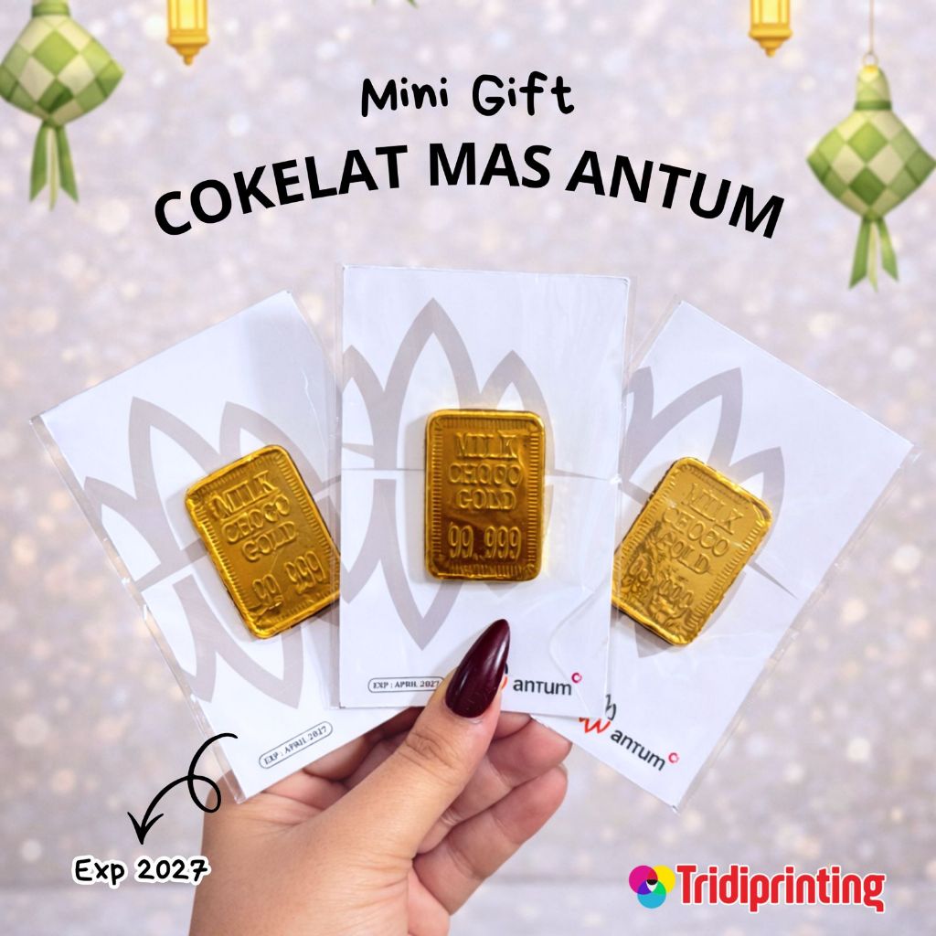 (Isi 7pcs) Mini Gift Cokelat Mas Antum Souvenir Lebaran Unik Bentuk Gold Viral dan lucu