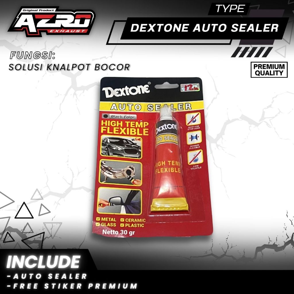 Solusi Leher Knalpot yang bocor Dextone Auto Seller 30g Lem Waterproof Hitam High Temp Sealant