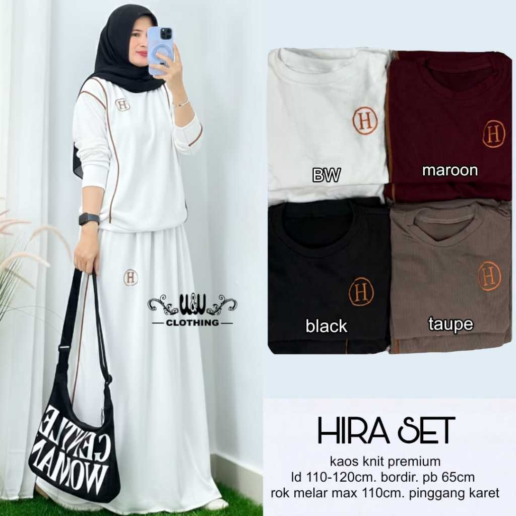 hira pakaian setelan wanita ld 110-120 bahan knit