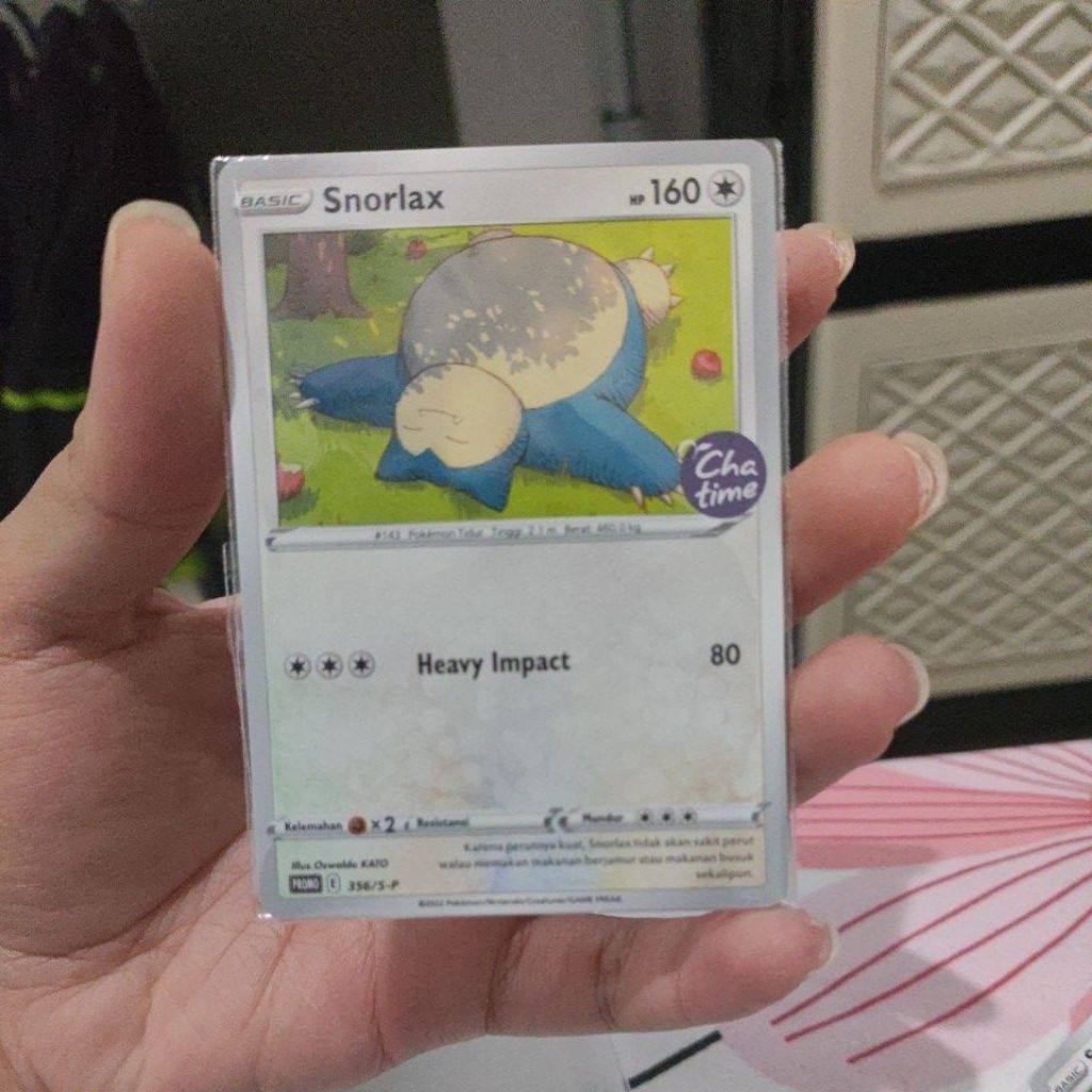 kartu pokemon snorlax chatime