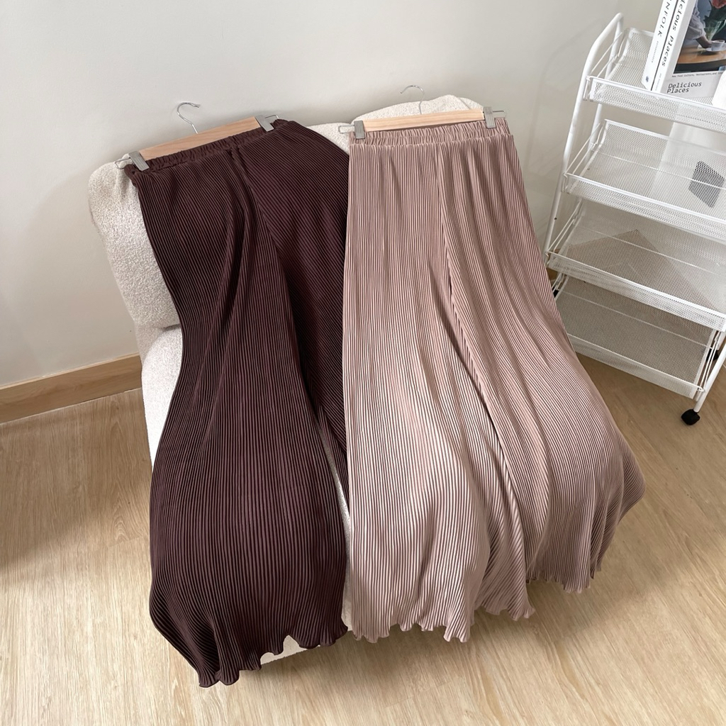 Efabric - Zeta Pants | Celana Kulot Plisket Lidi | Celana Plisket Wanita Panjag