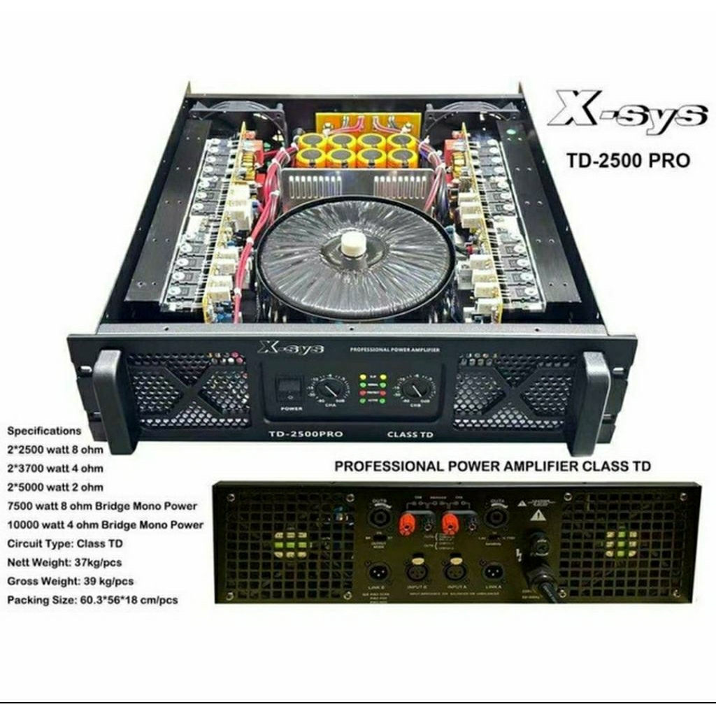 Power Amplifier XSYS TD 2500 PRO Class TD Original 2x2500watt