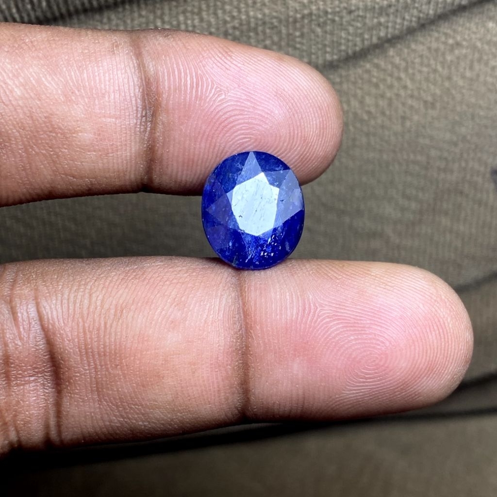 Natural Blue Safir Sapphire Corondum Batu Blue Safir Africa Tanzania Dim 13.5x11.5x4.5 CT 7.10