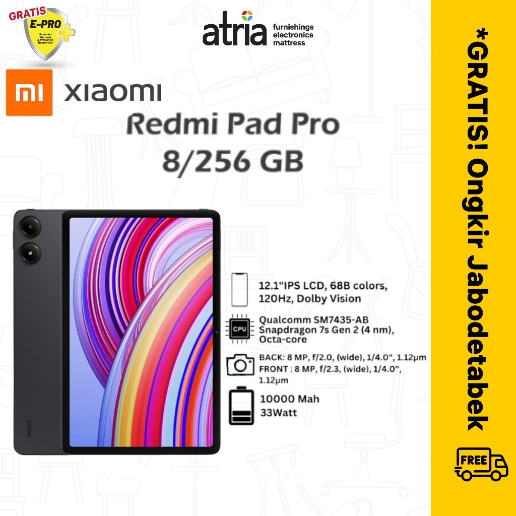REDMI Pad Pro 8GB RAM 256GB ROM Baru Garansi Resmi Tablet Android