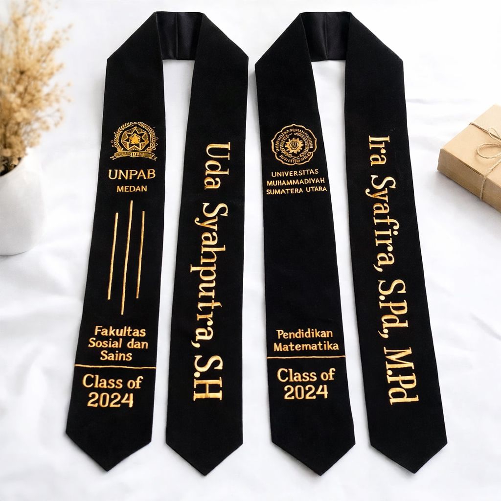 Selempang Wisuda“Selempang Wisuda Bordir“Selempang Wisuda Beludru Premium