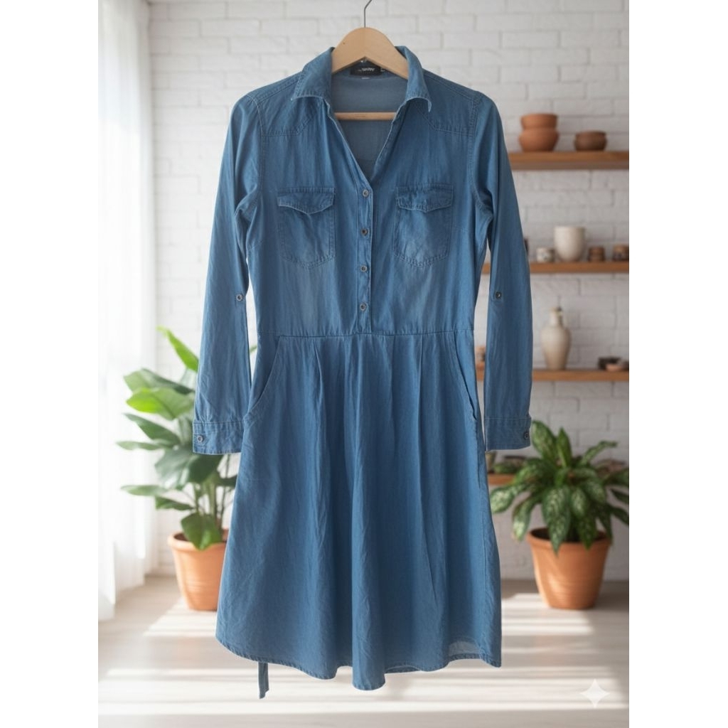 Tunik Denim Vneck Miss Valley