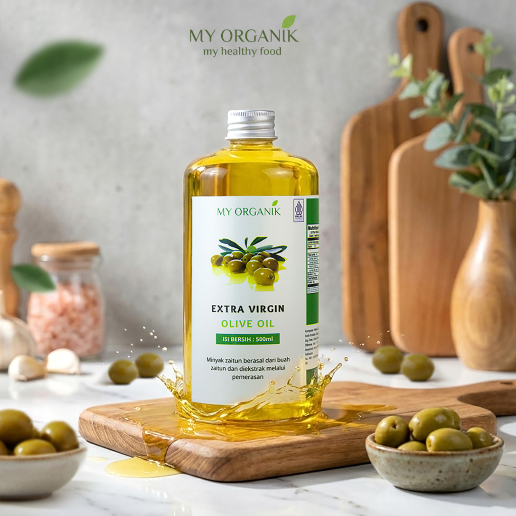 My Organik Virgin Olive oil 100% Minyak zaitun EXTRA VIRGIN OLIVE OIL 500ML UNTUK MASAK